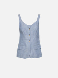 Elai Top,VANESSA BRUNO,BLANC/BLEU,Image 1