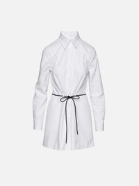 Collared Shirt Dress,BRANDON MAXWELL,WHITE,Image 1
