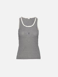 Striped Tank Top,SAINT LAURENT,BLACK/NATURAL,Image 1