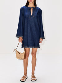 Rhiannon Fringe Denim Mini Dress,ZIMMERMANN,ATLANTIC,Image 2