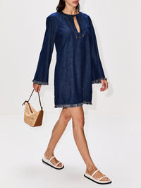 Rhiannon Fringe Denim Mini Dress,ZIMMERMANN,ATLANTIC,Image 3