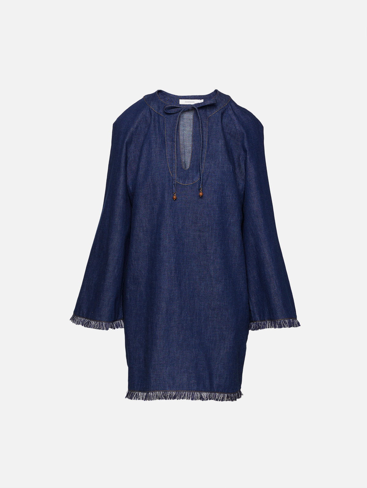 Rhiannon Fringe Denim Mini Dress,ZIMMERMANN,ATLANTIC,Image 1
