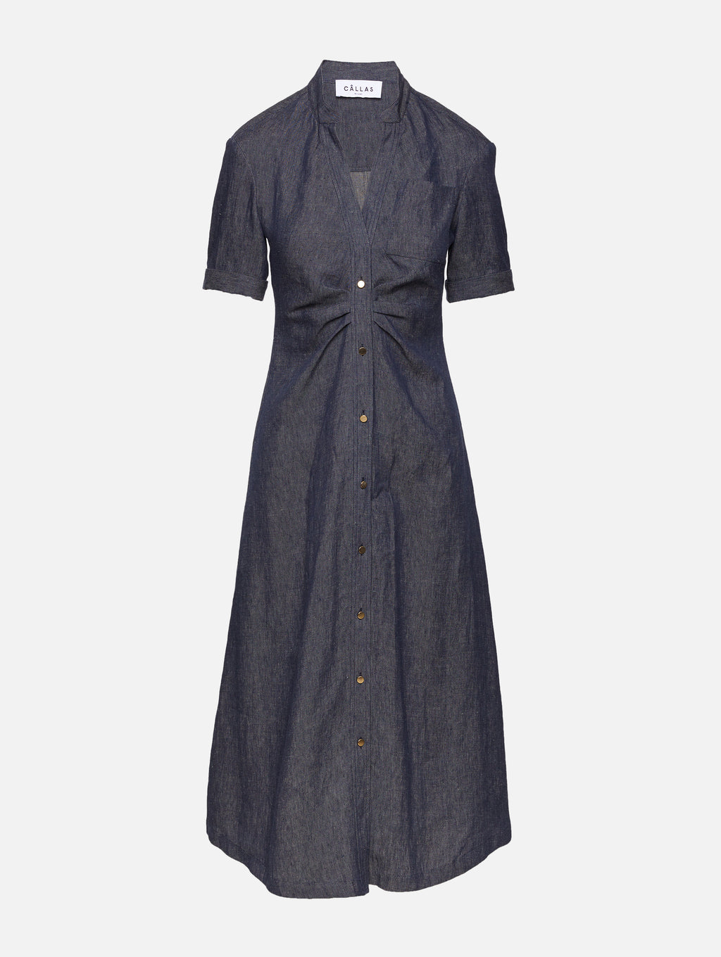 sachin and babi light blue dress MEGAN SHORT SLEEVE TIE-FRONT MIDI SHIRT DRESS