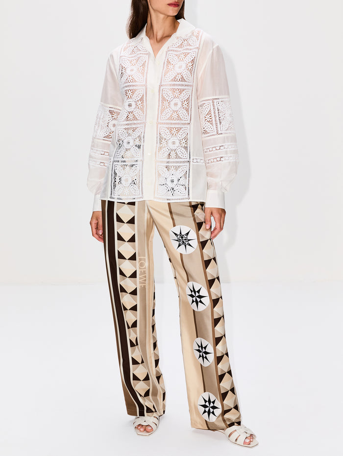 Lace Cotton Shirt,LOEWE,WHITE,Image 1