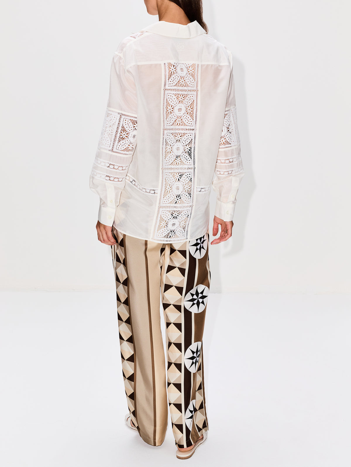 Lace Cotton Shirt,LOEWE,WHITE,Image 3