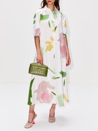 Canter Dress,MAX MARA,WHITE MULTICOLOR,Image 2