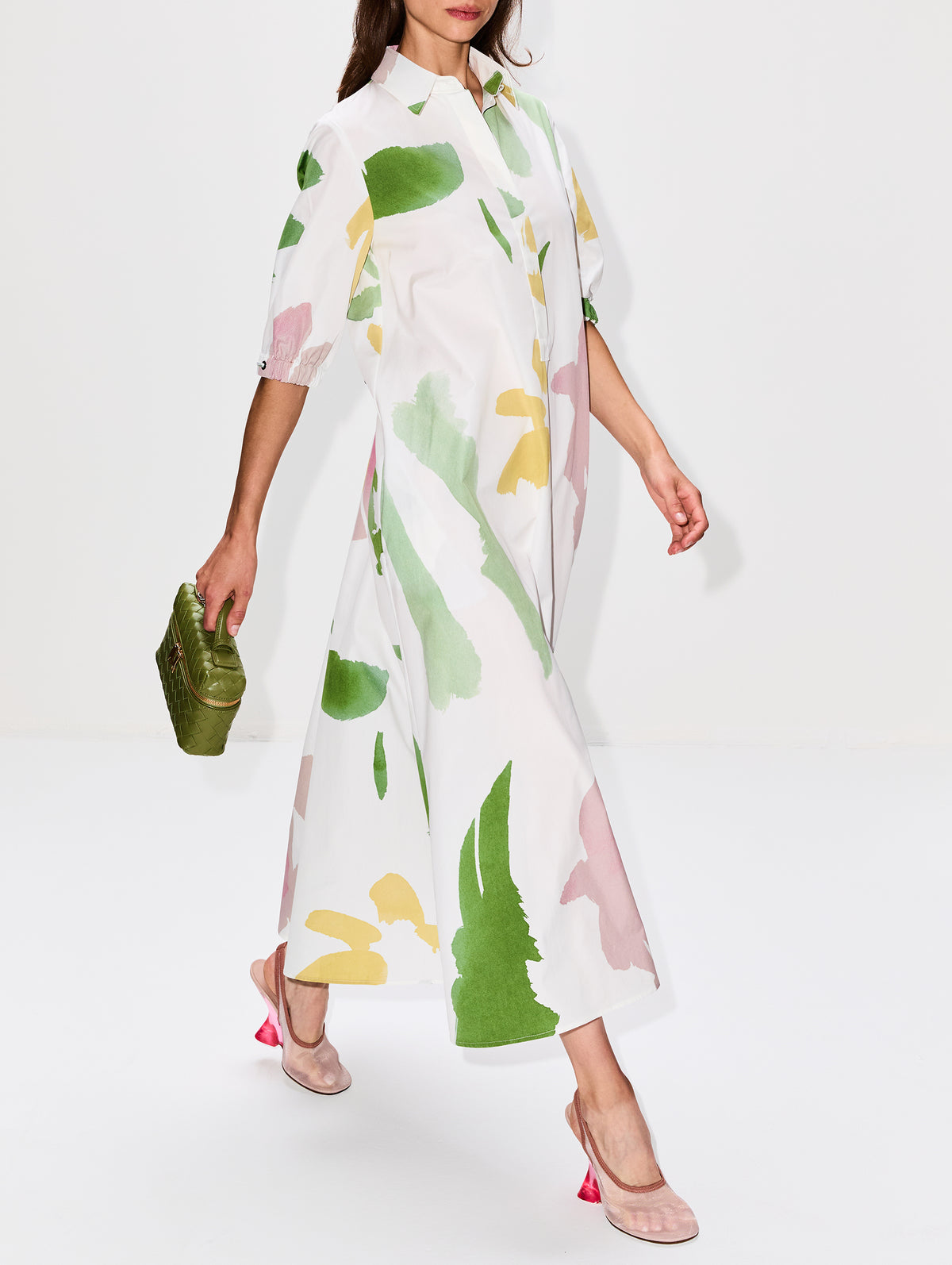 Canter Dress,MAX MARA,WHITE MULTICOLOR,Image 3
