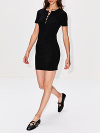 Palma Sweater Dress,NILI LOTAN,BLACK,Image 3