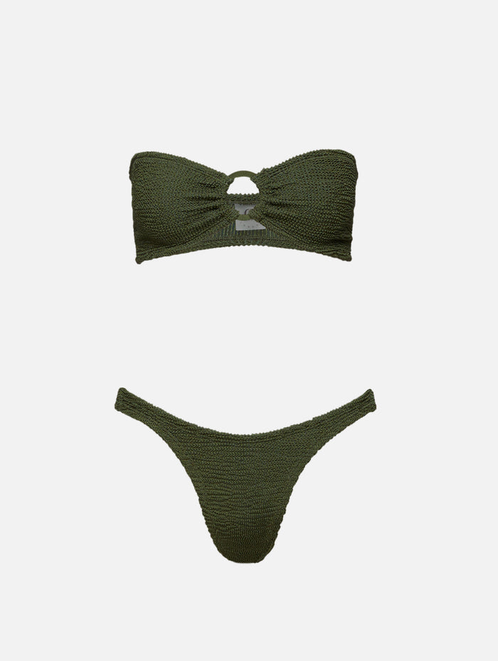 Gloria Bikini,HUNZA G,METALLIC KHAKI,Image 1