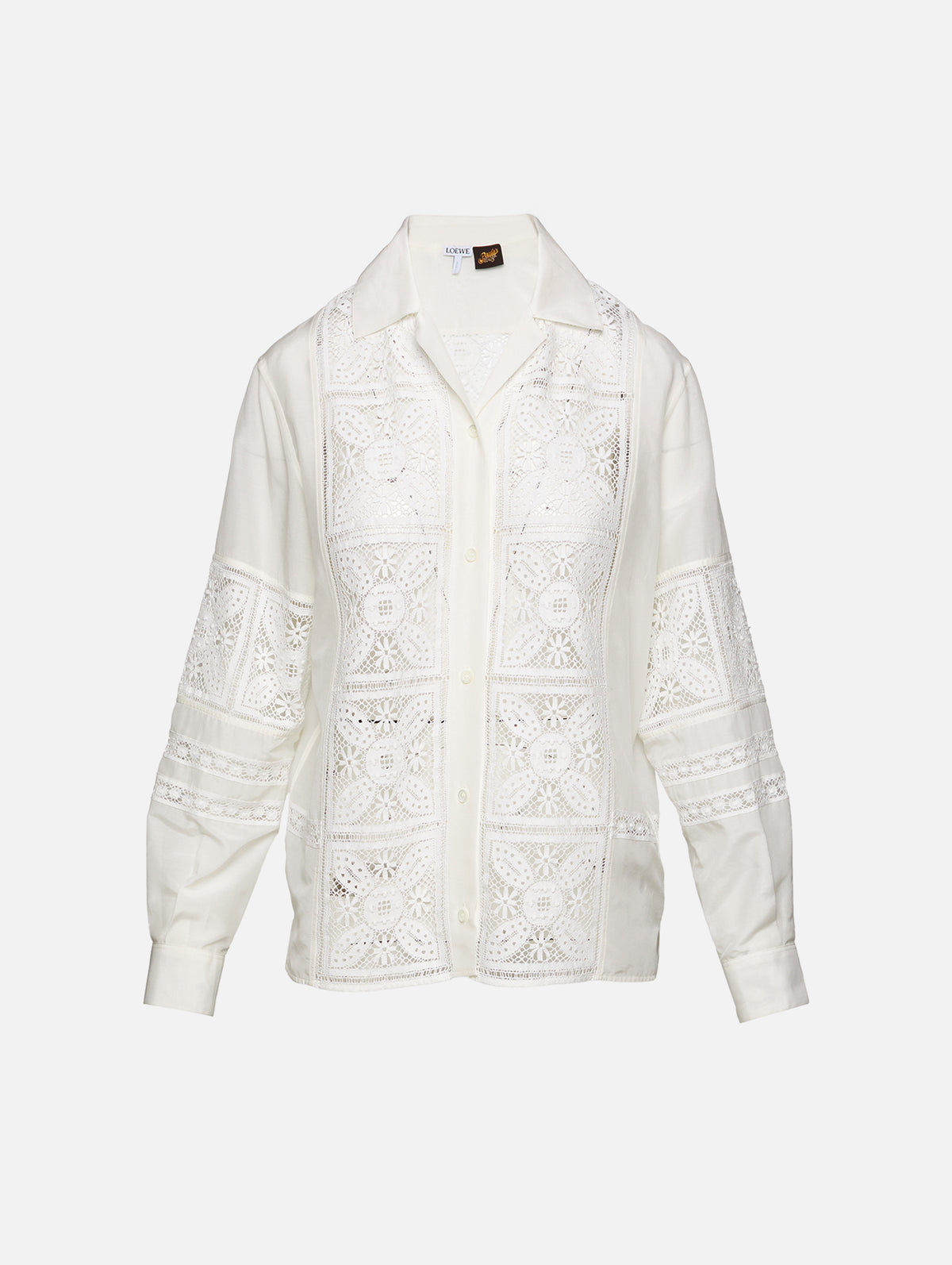 Lace Cotton Shirt,LOEWE,WHITE,Image 1
