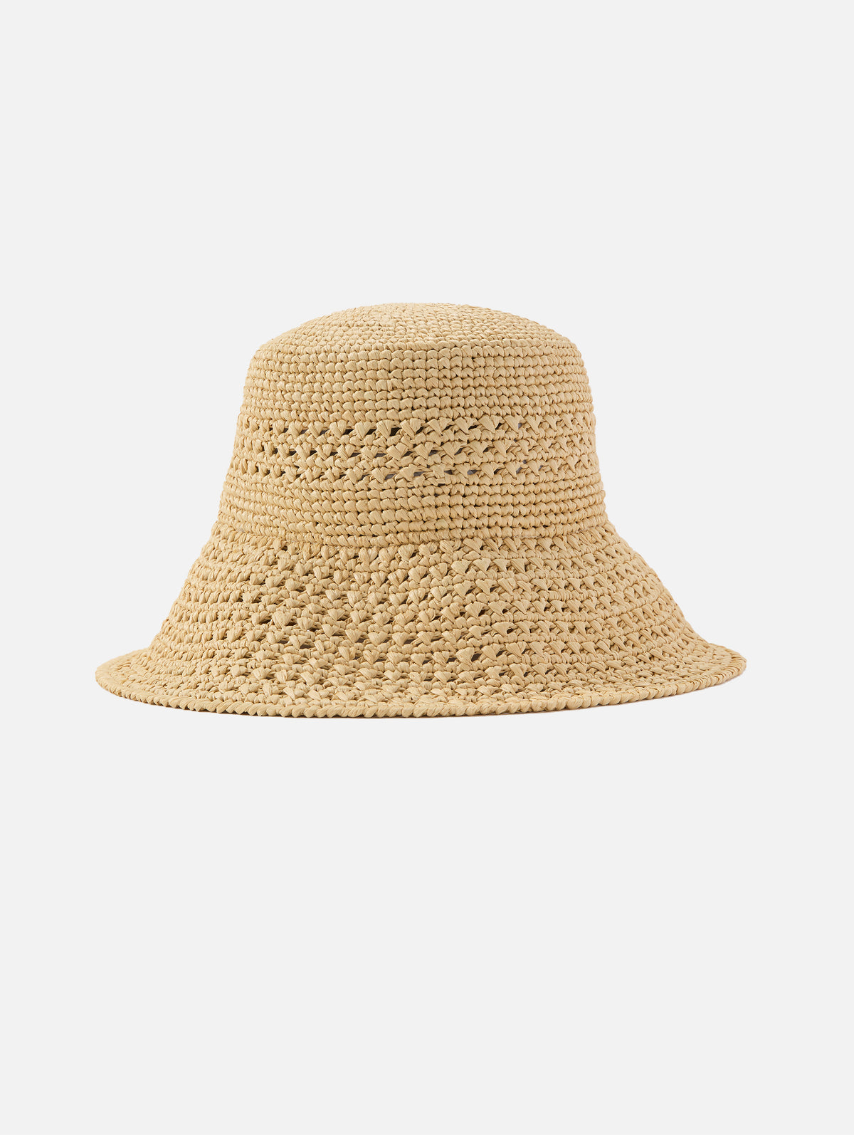 Crochet Wide Brim Hat,MIU MIU,NATURAL,Image 3
