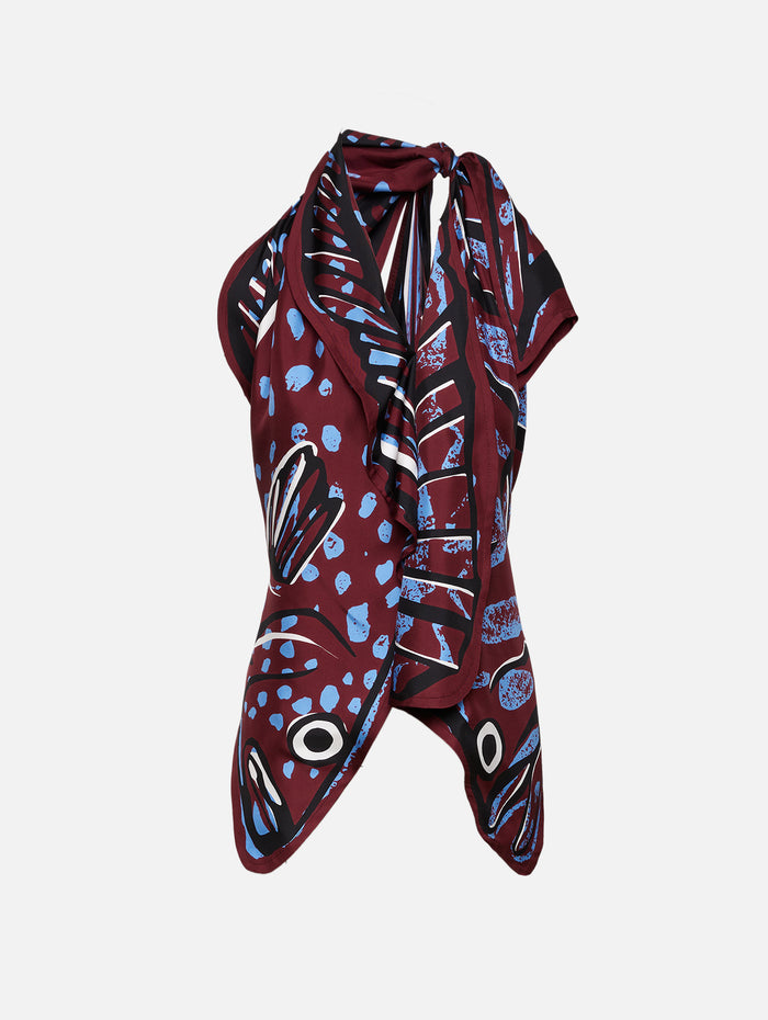 Fish Cut Top,BOTTEGA VENETA,BLACK CHERRY,Image 1