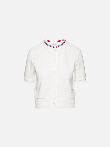 Short Sleeve Crewneck Cardigan | THOM BROWNE | elysewalker Short Sleeve Crewneck Cardigan | THOM BROWNE | elysewalker