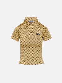 Printed Polo Shirt,MIU MIU,CREMA,Image 1