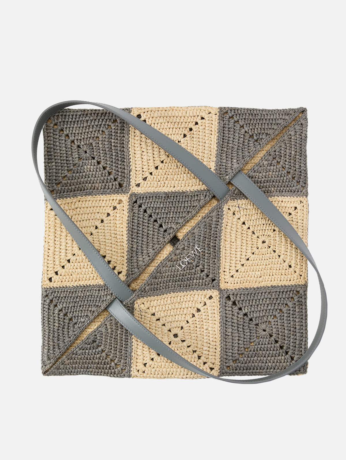 Diamond Puzzle Tote,LOEWE,NATURAL/GREY,Image 4