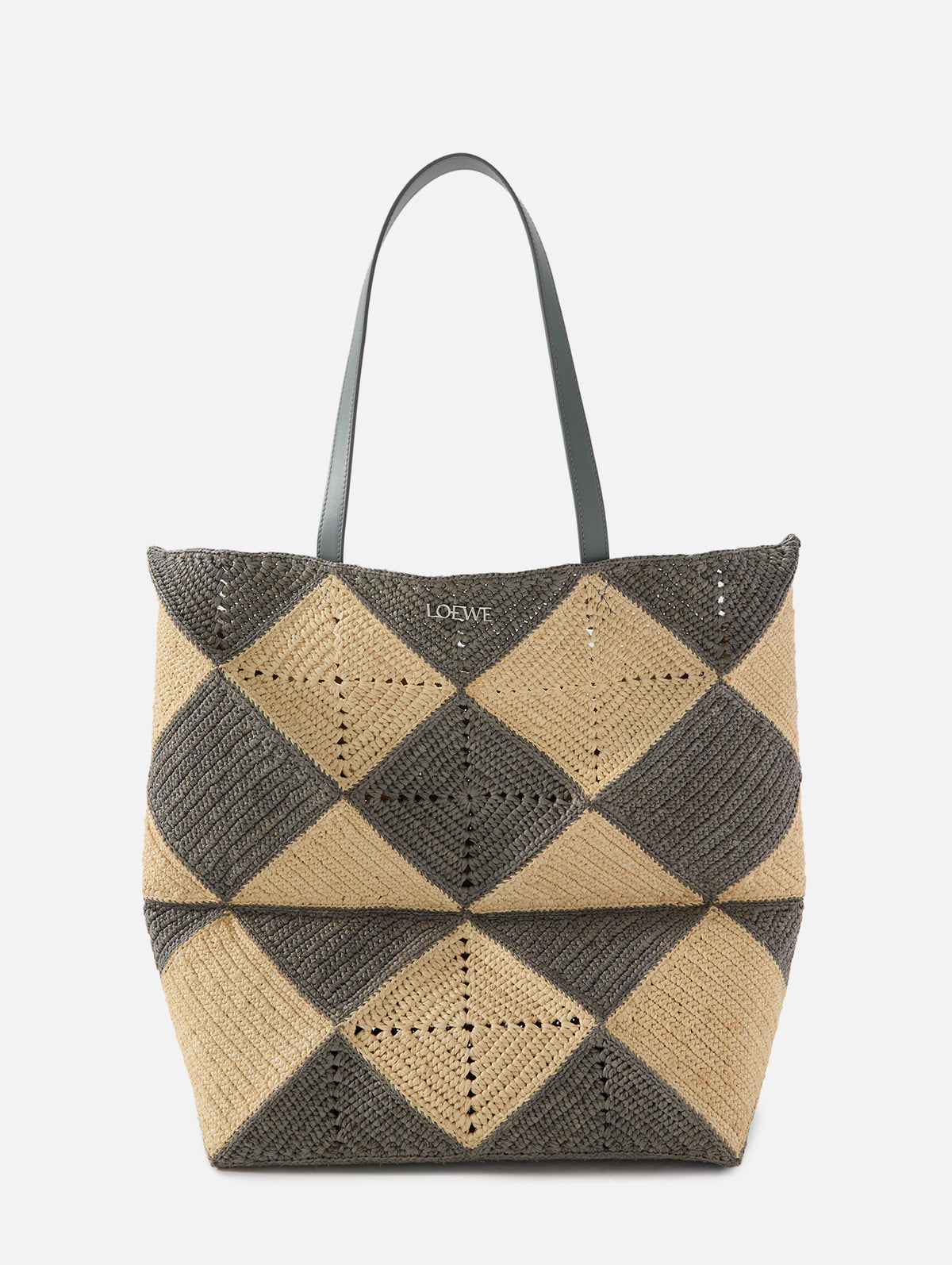 Diamond Puzzle Tote,LOEWE,NATURAL/GREY,Image 1