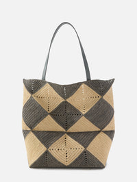 Diamond Puzzle Tote,LOEWE,NATURAL/GREY,Image 3