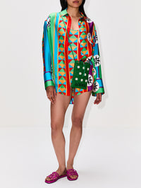 Petal Anagram Slide,LOEWE,FUCHSIA,Image 3