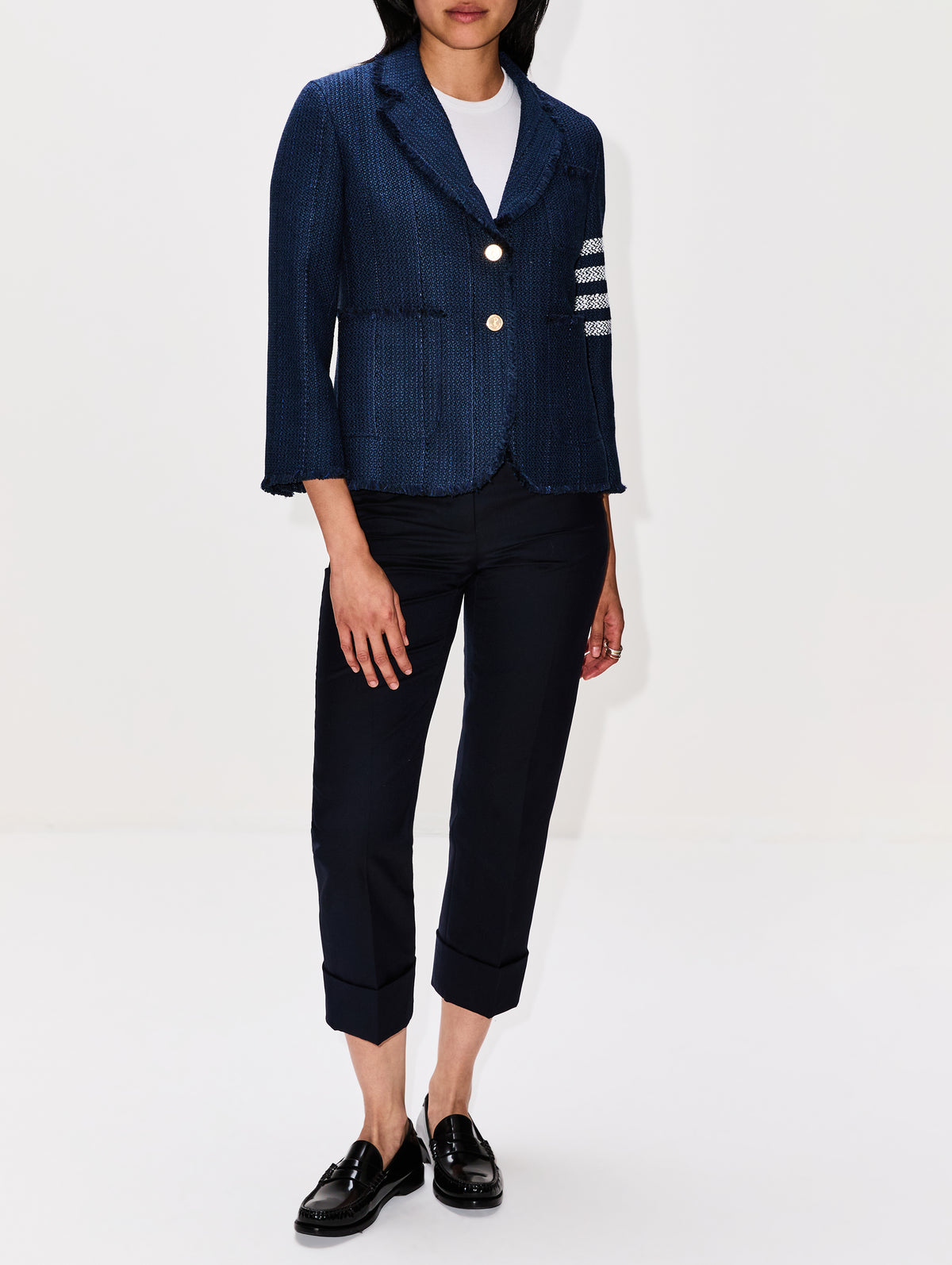 Classic Backstrap Trouser,THOM BROWNE,NAVY,Image 2