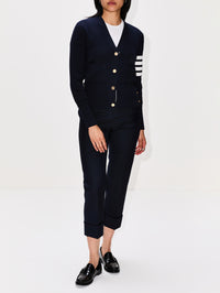 Milano Classic V Neck Cardigan,THOM BROWNE,NAVY,Image 2