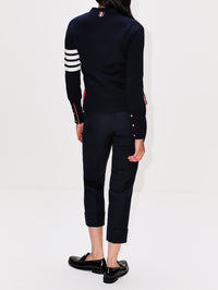 Milano Classic V Neck Cardigan,THOM BROWNE,NAVY,Image 3