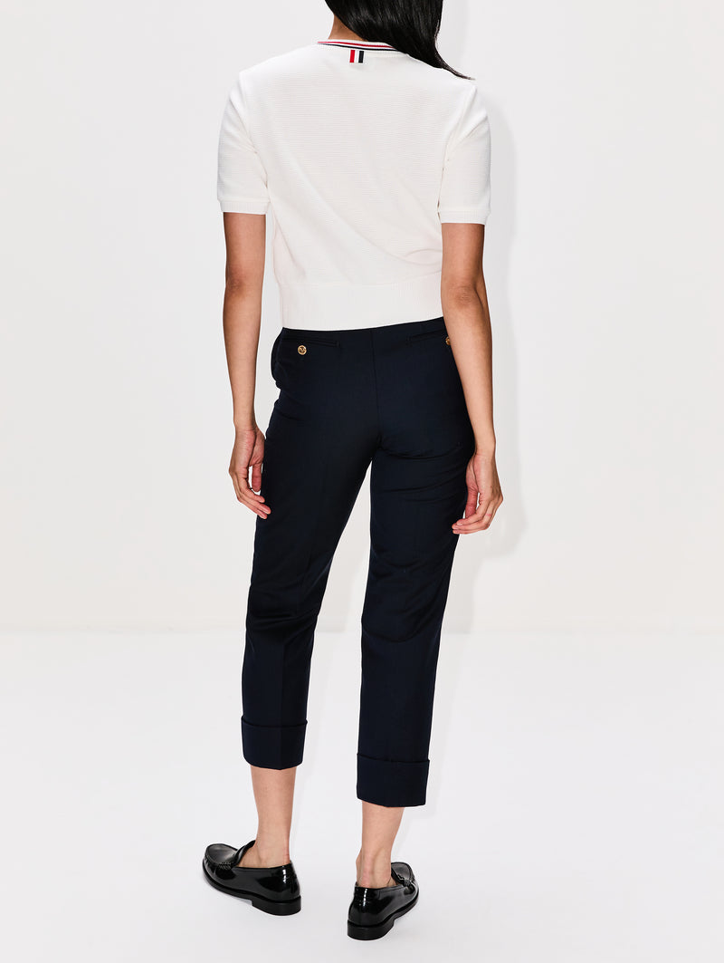 Short Sleeve Crewneck Cardigan