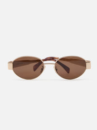 Triomphe Metal Sunglasses,CELINE EYEWEAR,GOLD,Image 3