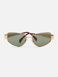 Triomphe Metal Geometric Sunglasses,CELINE EYEWEAR,GOLD,Image 3