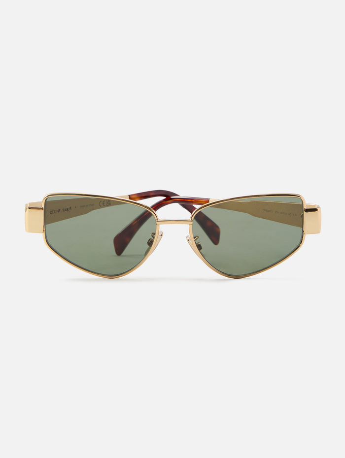 Triomphe Metal Geometric Sunglasses,CELINE EYEWEAR,GOLD,Image 1