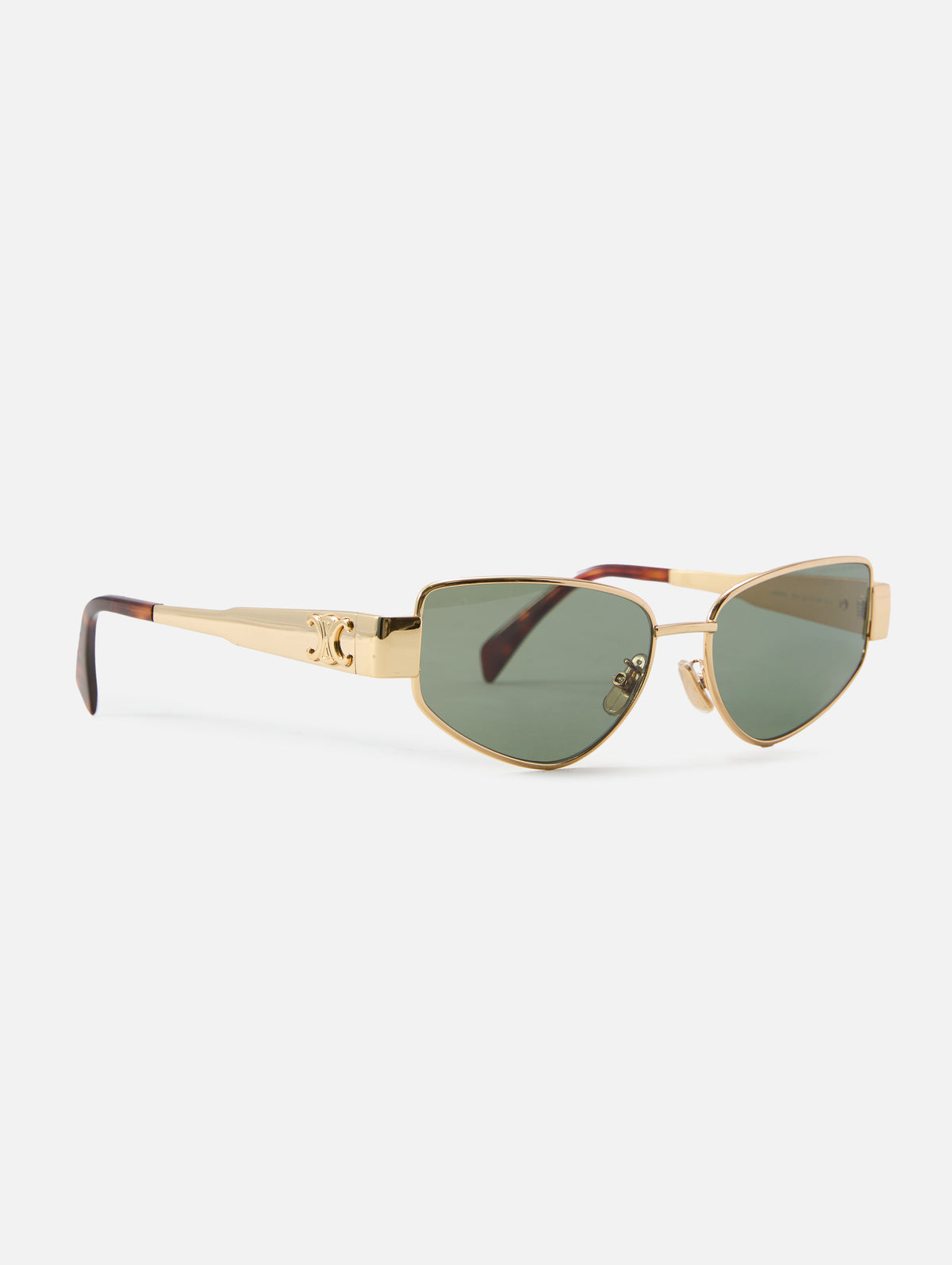 Triomphe Metal Geometric Sunglasses,CELINE EYEWEAR,GOLD,Image 4