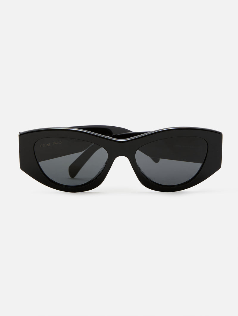 Celine Sleek Black Sunglasses CELINE CL40194U 01A Shiny Black Oval Sunglasses With Grey  main image 2