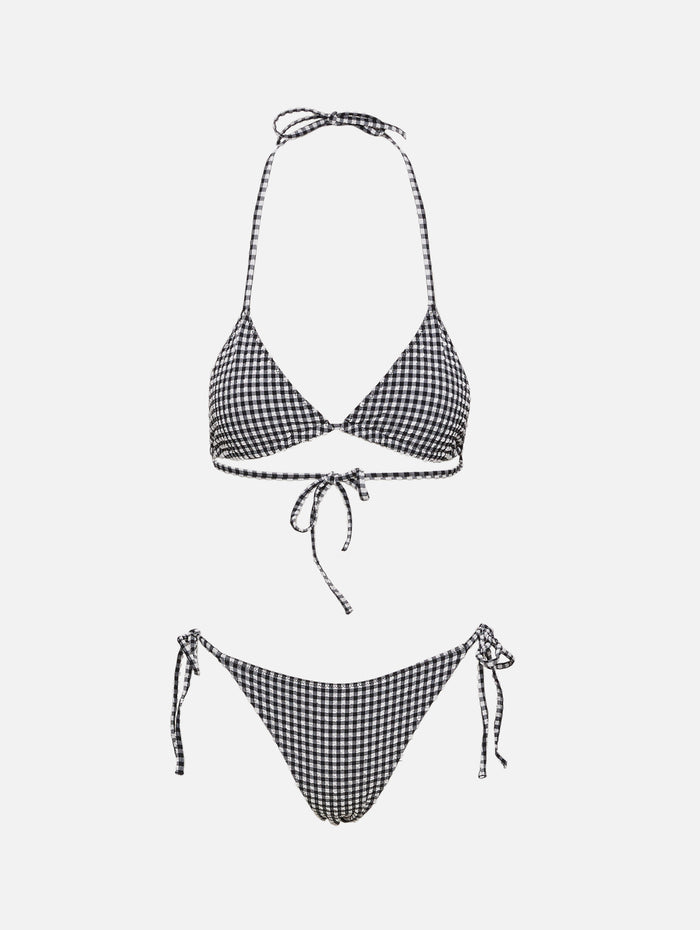 Sabrina Bikini,HUNZA G,BLACK GINGHAM,Image 1