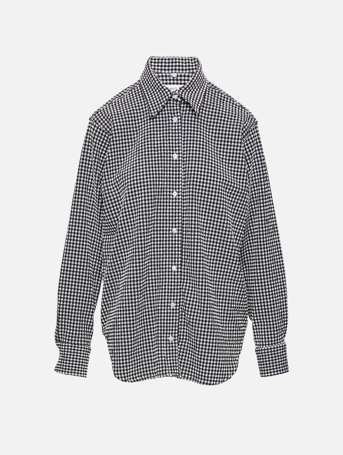 Oversized Shirt,HUNZA G,BLACK GINGHAM,Image 1