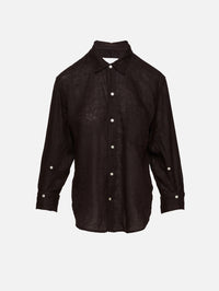 Kayla Shrunken Shirt,CITIZENS OF HUMANITY,CHOCOLATE,Image 1