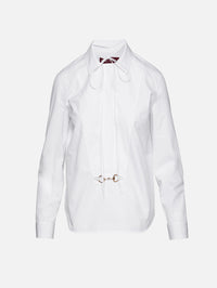 Horsebit Poplin Shirt,GUCCI,WHITE,Image 1