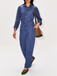 Brynn Drawstring Linen Trouser,CITIZENS OF HUMANITY,DARK INDIGO STONE,Image 3