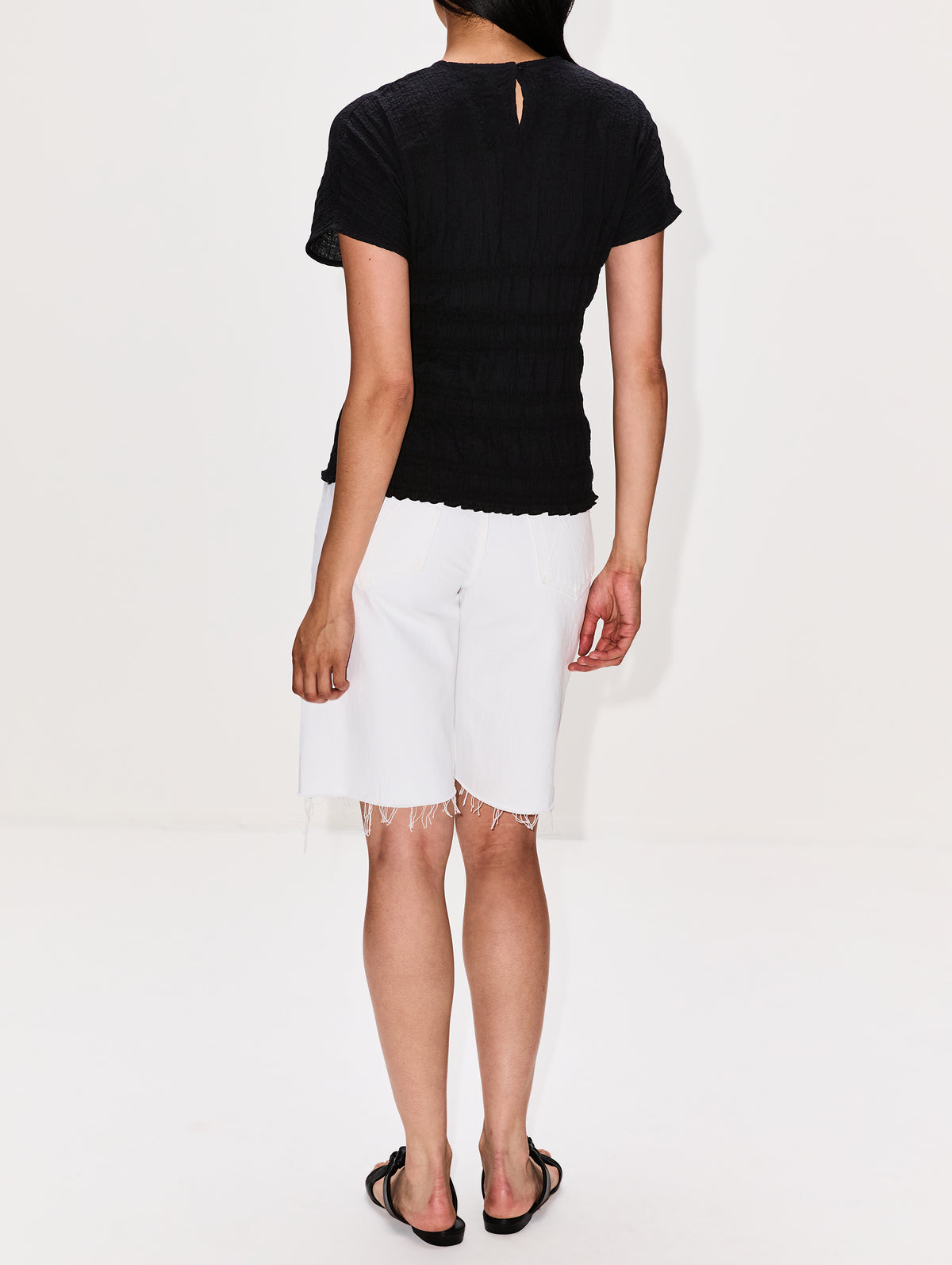 Maven Bermuda Fray Short,MOTHER,PICKET FENCE,Image 3