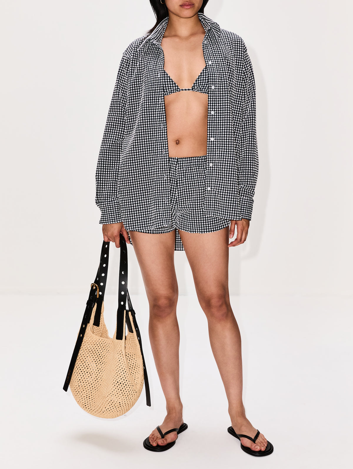 Sabrina Bikini,HUNZA G,BLACK GINGHAM,Image 4