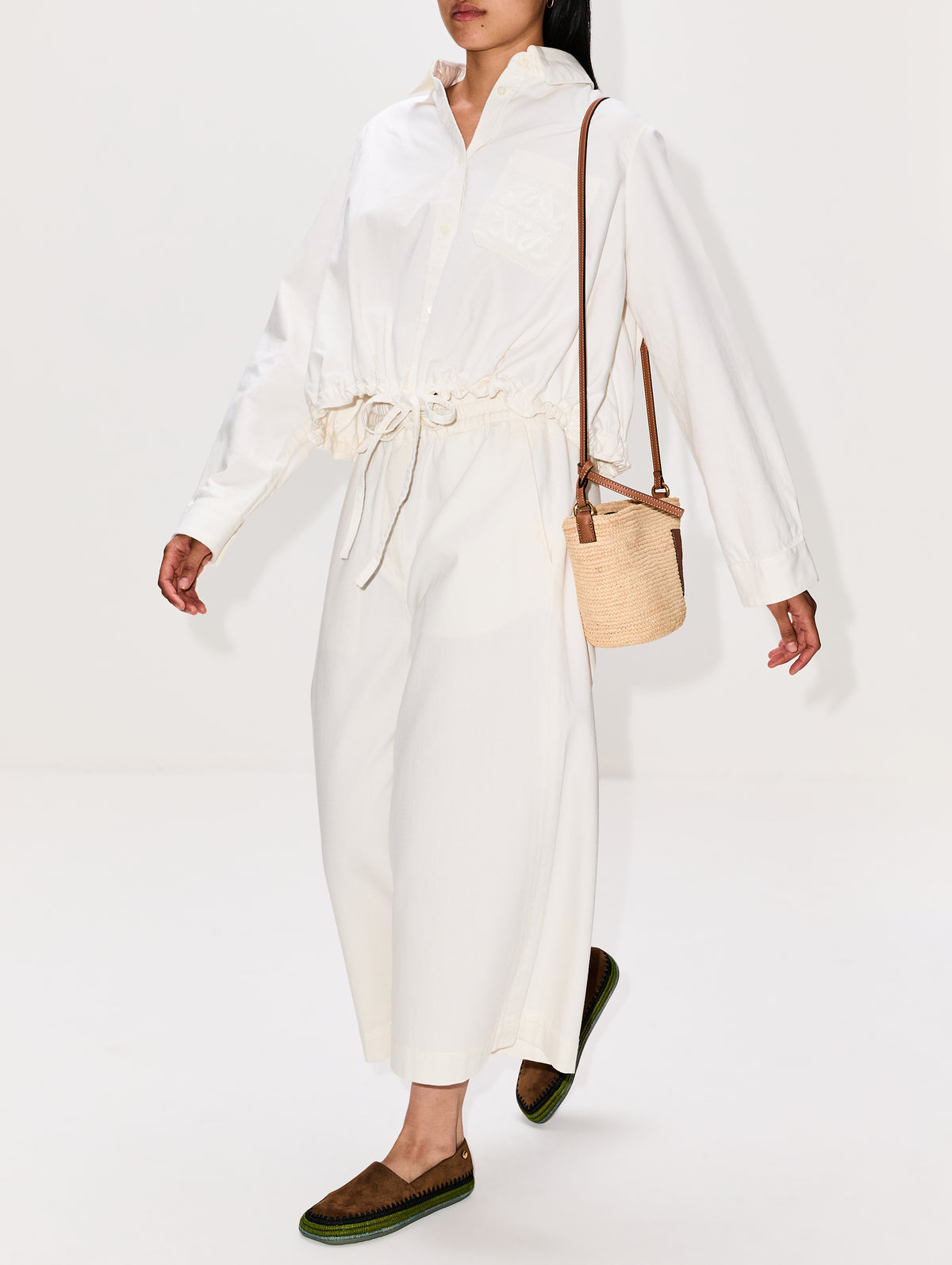 Cropped Trouser,LOEWE,WHITE,Image 3