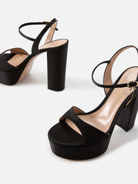 Crepe Satin Platform,GIANVITO ROSSI,BLACK,Image 2