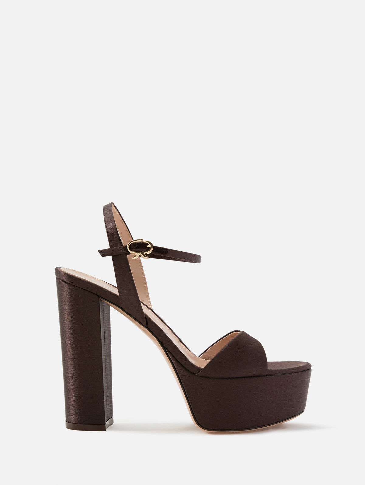 Crepe Satin Platform,GIANVITO ROSSI,MOCHA,Image 1