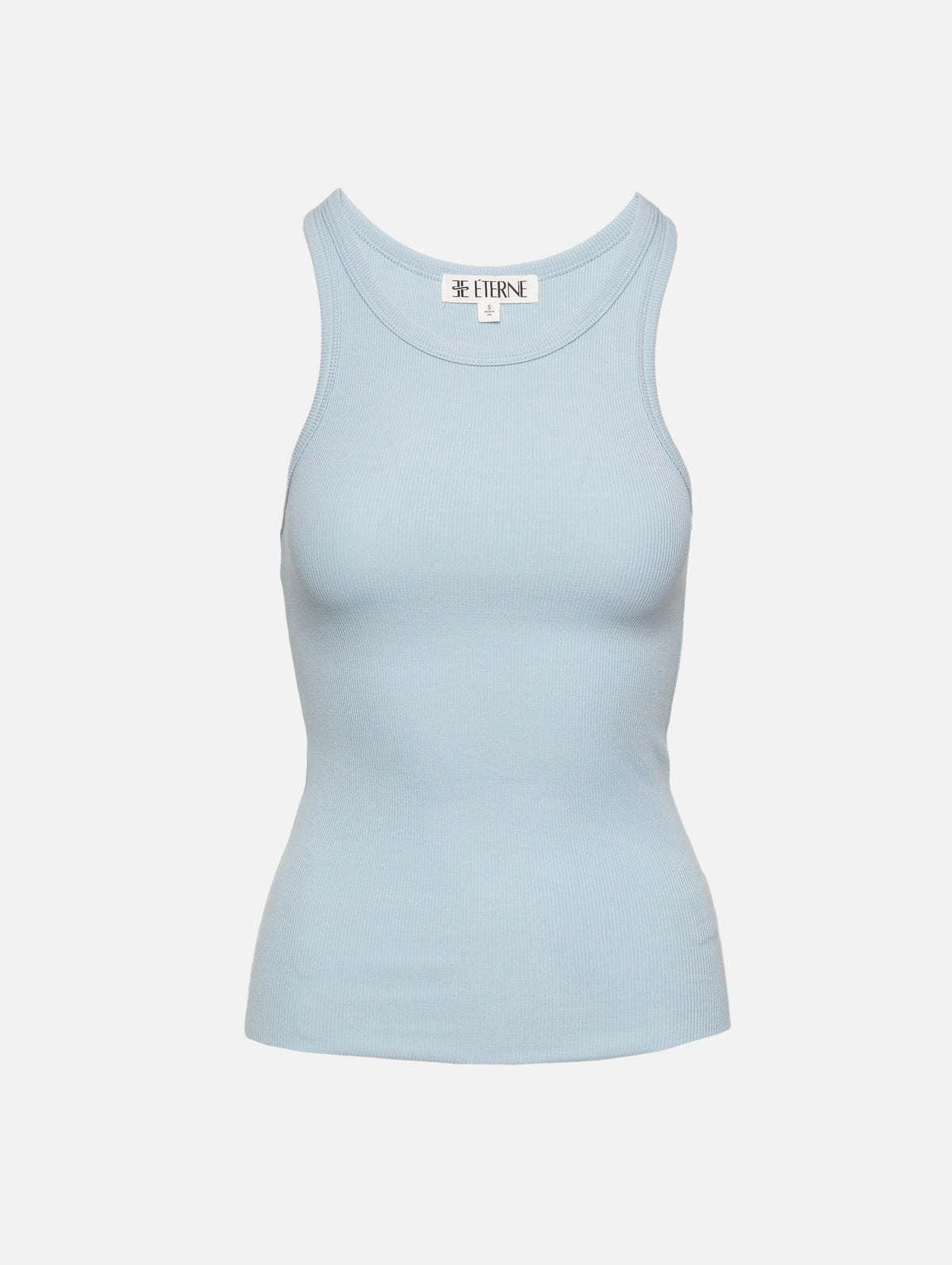 High Neck Fitted Tank,ÉTERNE,DUSTY BLUE,Image 1