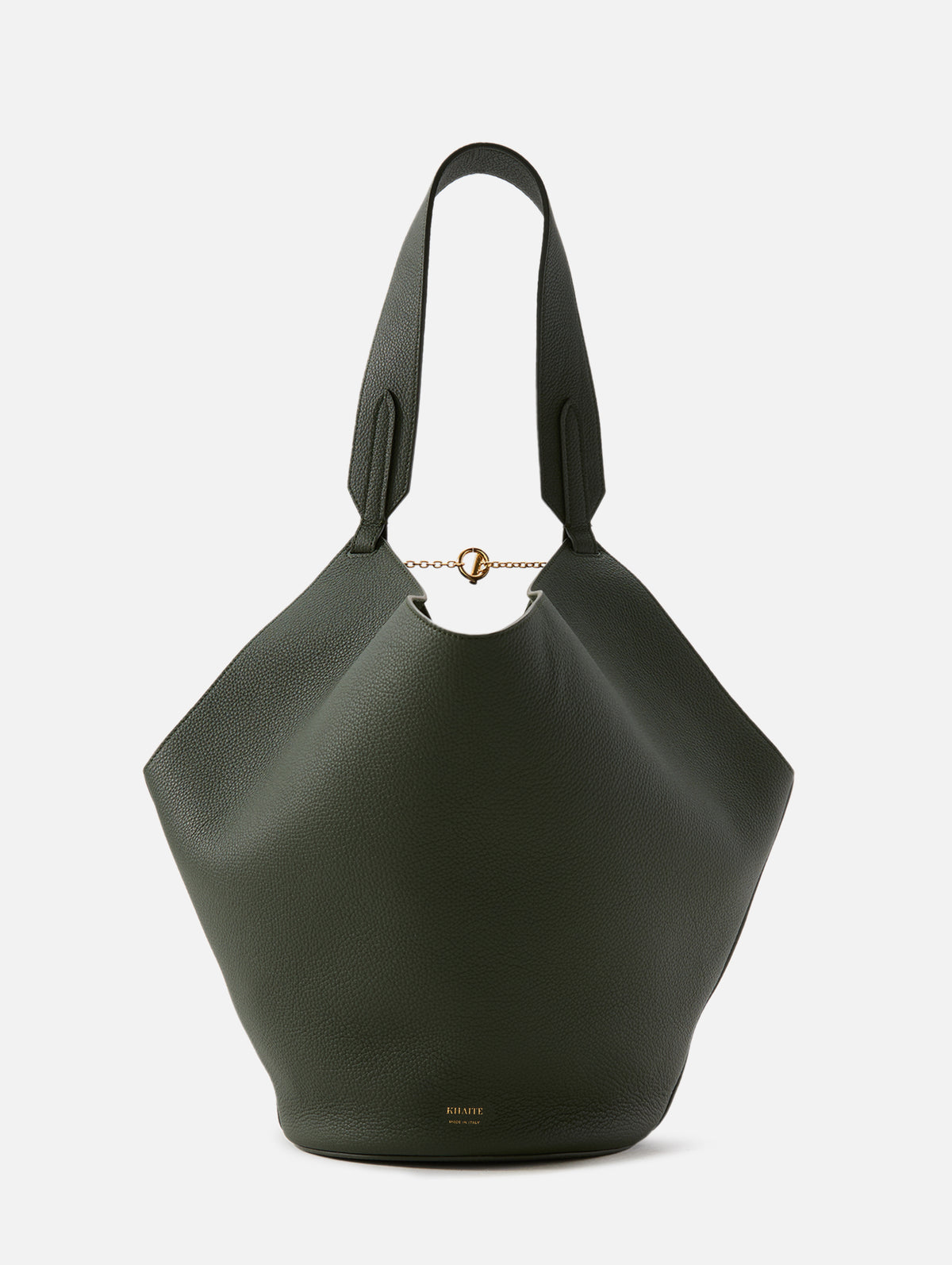 Lotus Small Tote,KHAITE,BOTTLE GREEN,Image 1