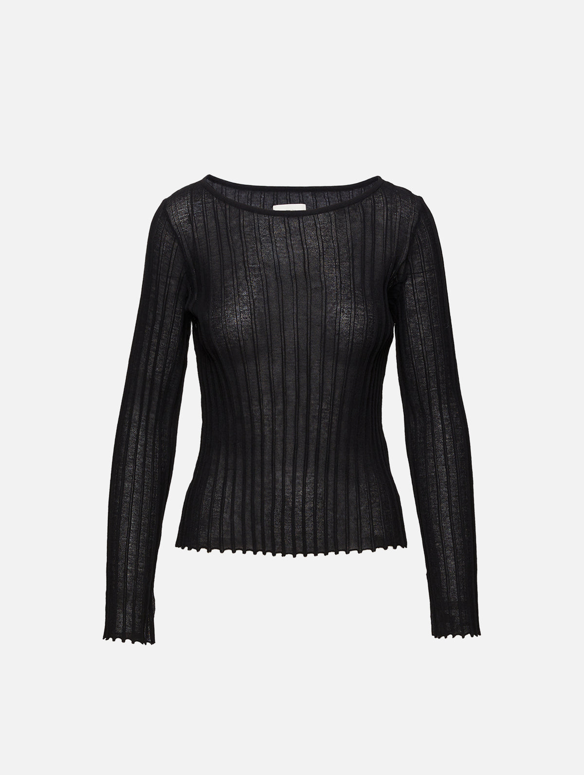 Mabille Long Sleeve Knit Top,LOULOU DE SAISON,BLACK,Image 1