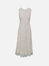 Grid Printed Silk Dress,FENDI,OFF WHITE,Image 1