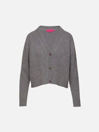 Boxy Cardigan,THE ELDER STATESMAN,LIGHT GREY,Image 1