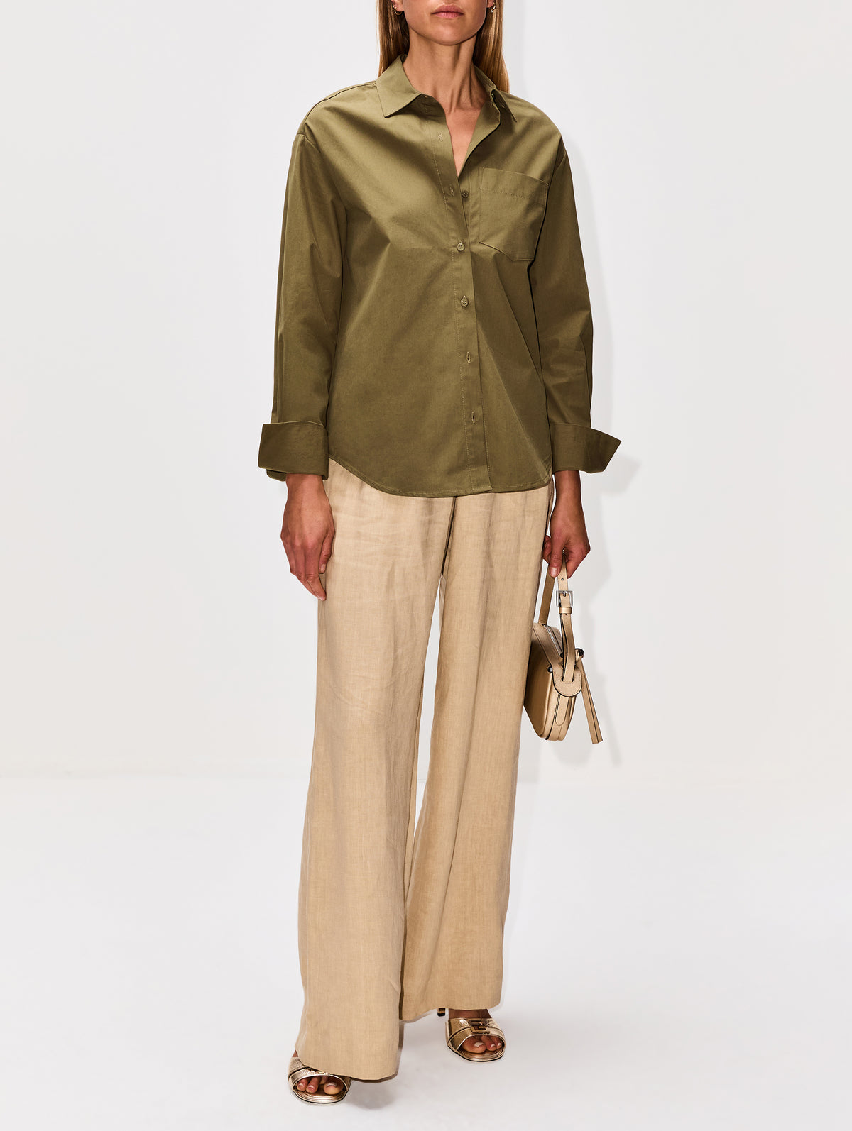 Cooper Button Up Shirt,ELYSEWALKER LABEL,GREEN,Image 8