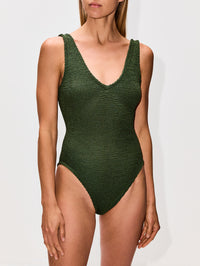 Sadie Swimsuit,HUNZA G,METALLIC KHAKI,Image 2