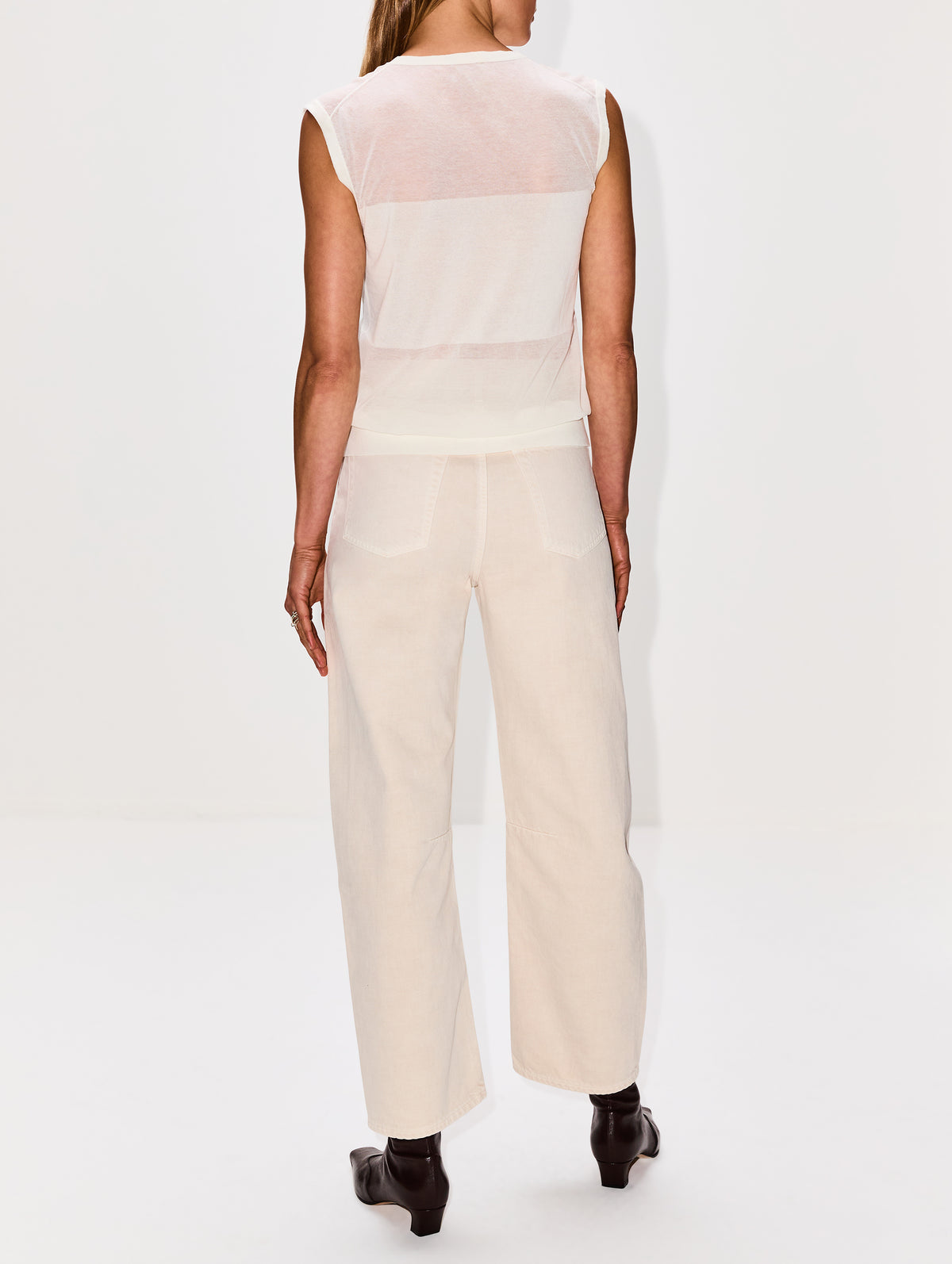 Anita Sleeveless Knit Top,LOULOU DE SAISON,IVORY,Image 3