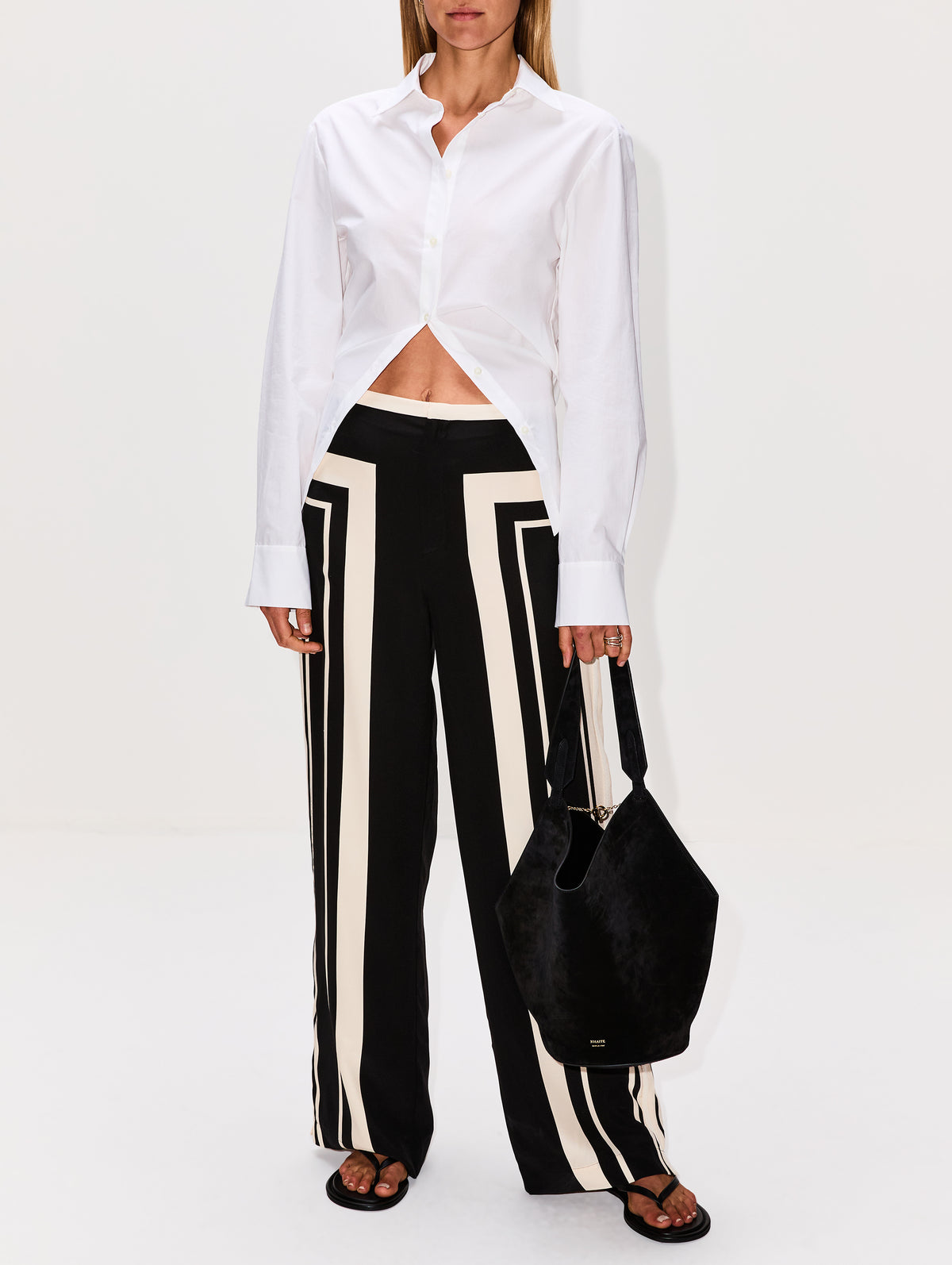 Lotus Small Tote,KHAITE,BLACK,Image 2